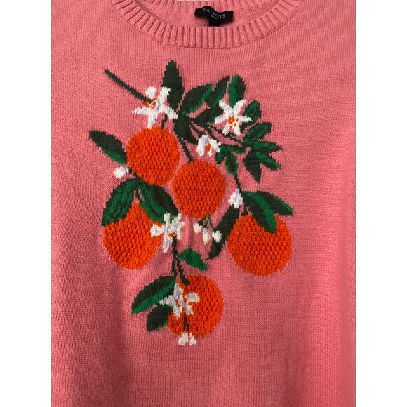 Talbots Bold Oranges crewneck sweater size small - Picture 2 of 5